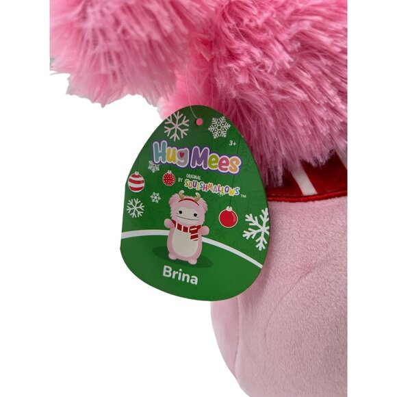 Squishmallows HugMees Brina the Pink Bigfoot 10" Christmas Scarf Plush Doll Toy - Picture 6 of 10